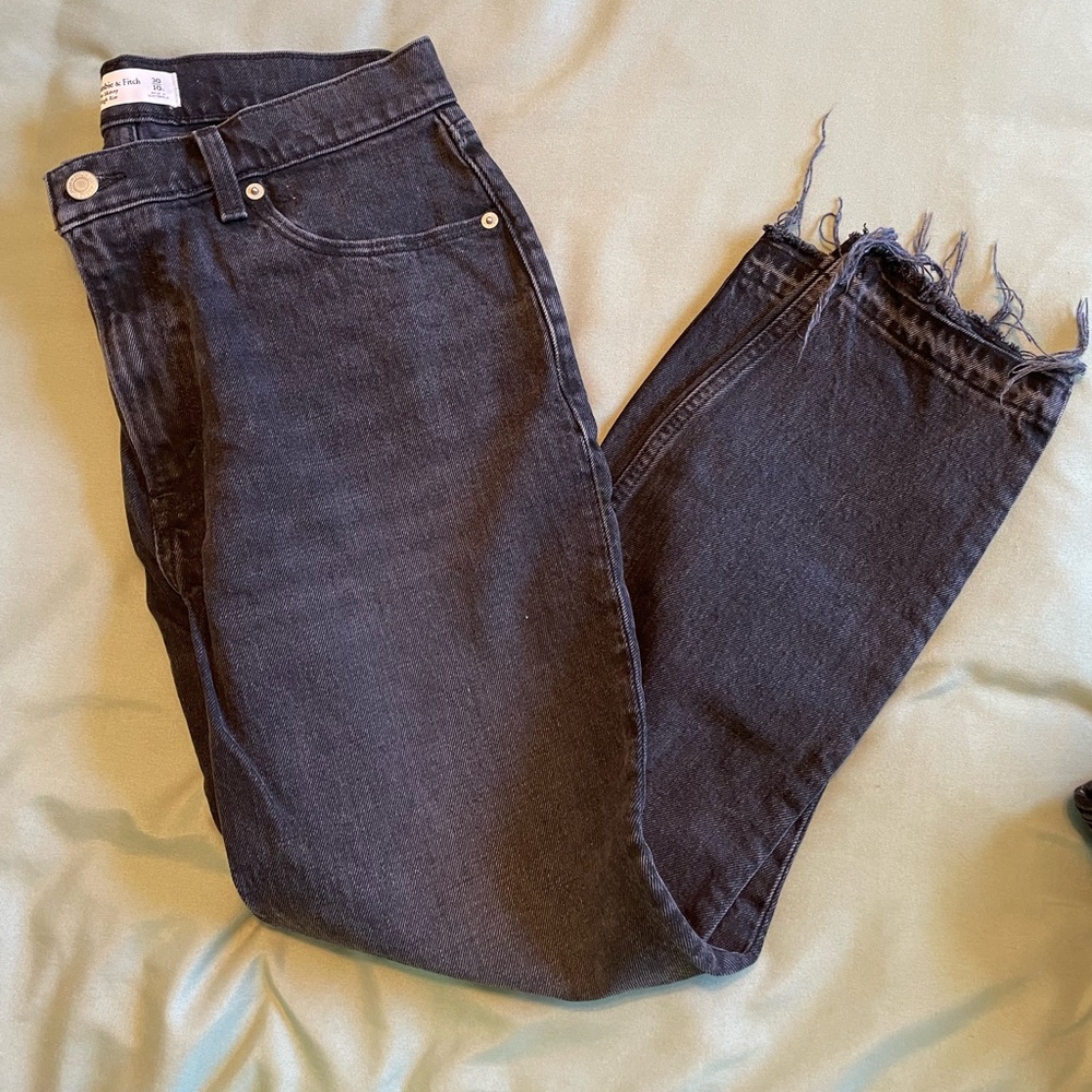 Abercrombie Black wash high-rice skinny jeans